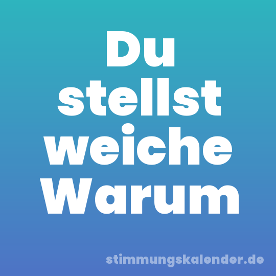Du stellst weiche Warum