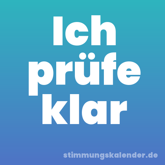 Ich prüfe klar