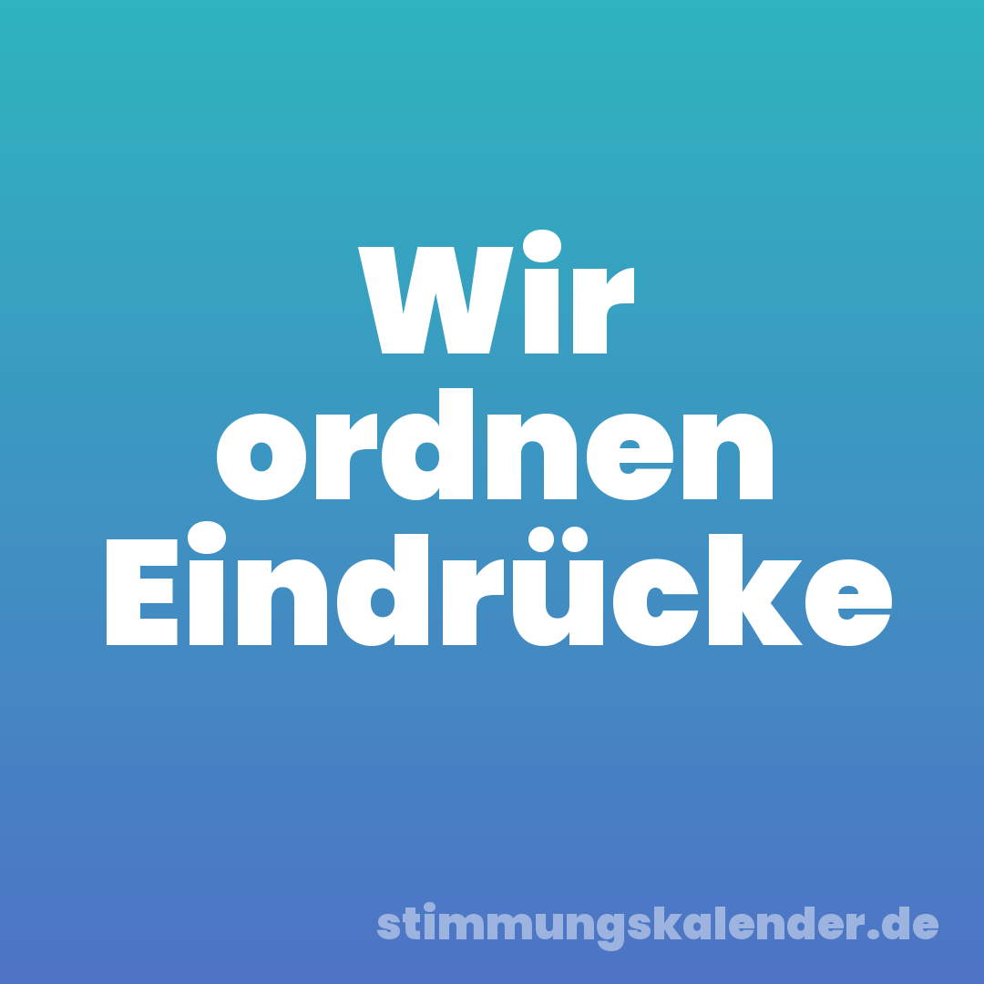 Wir ordnen Eindrücke