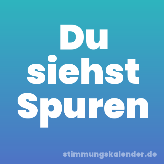 Du siehst Spuren