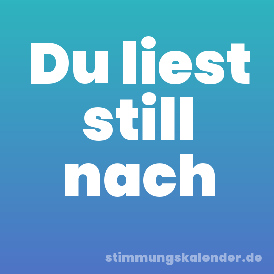 Du liest still nach
