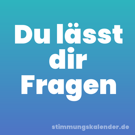 Du lässt dir Fragen