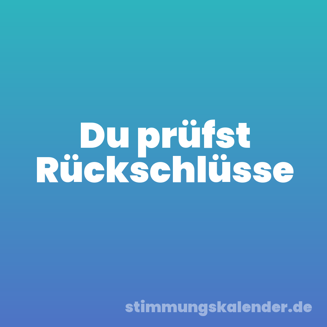 Du prüfst Rückschlüsse