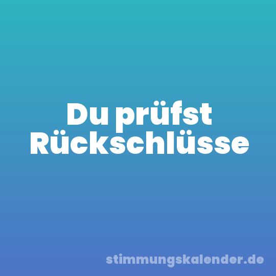 Du prüfst Rückschlüsse
