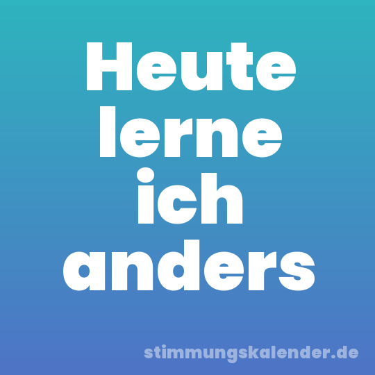Heute lerne ich anders