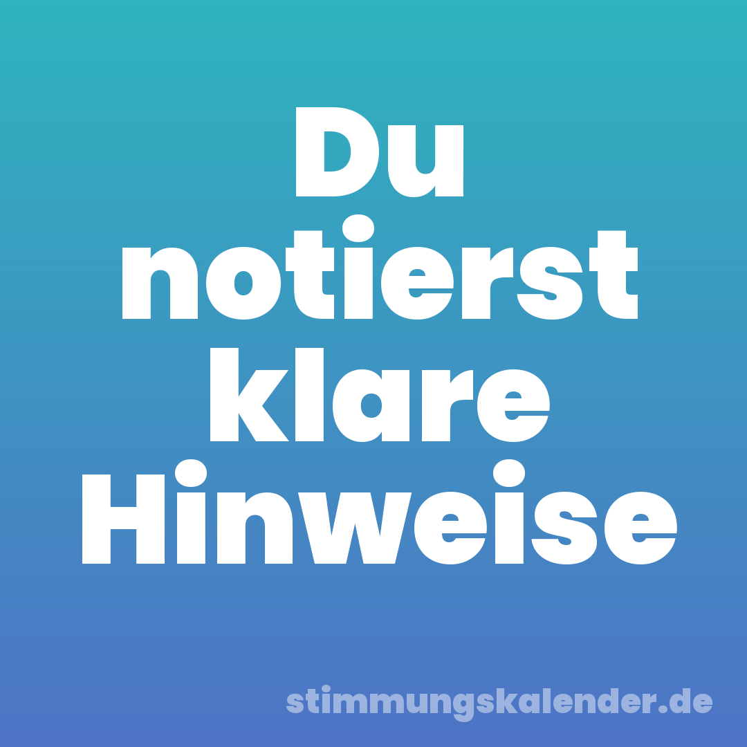 Du notierst klare Hinweise