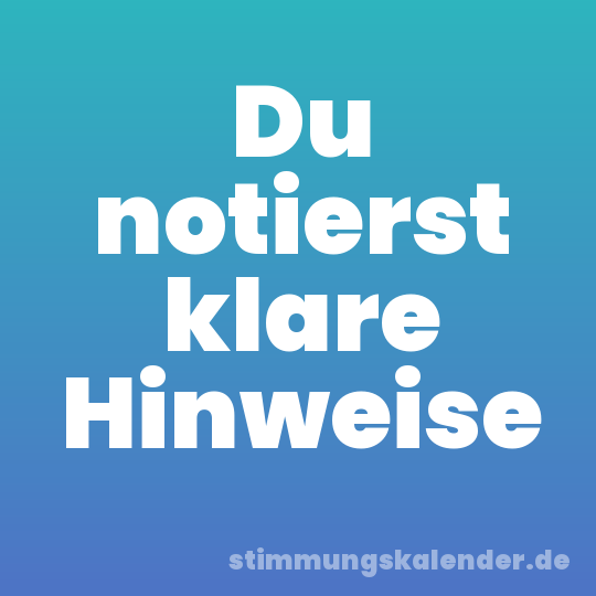 Du notierst klare Hinweise