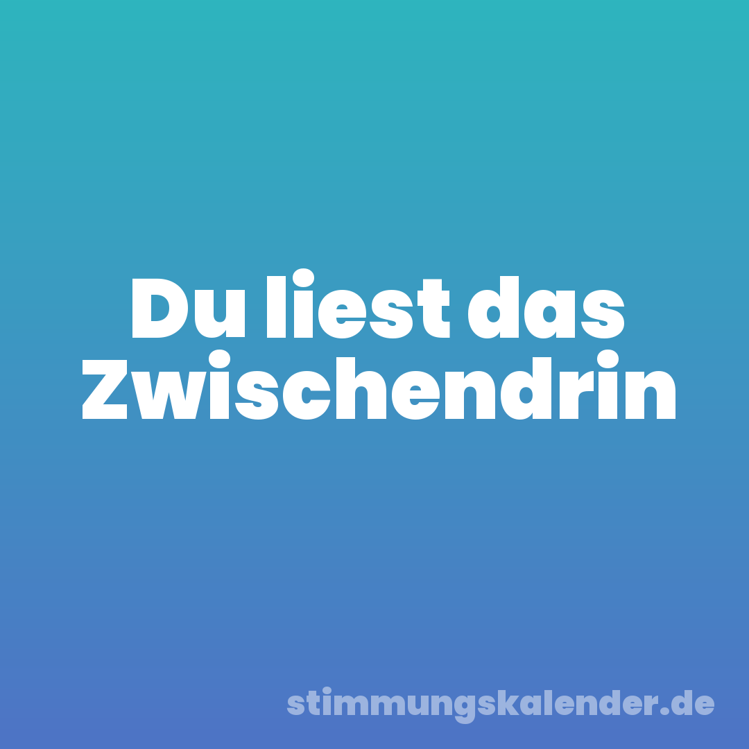 Du liest das Zwischendrin