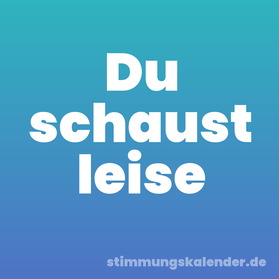 Du schaust leise