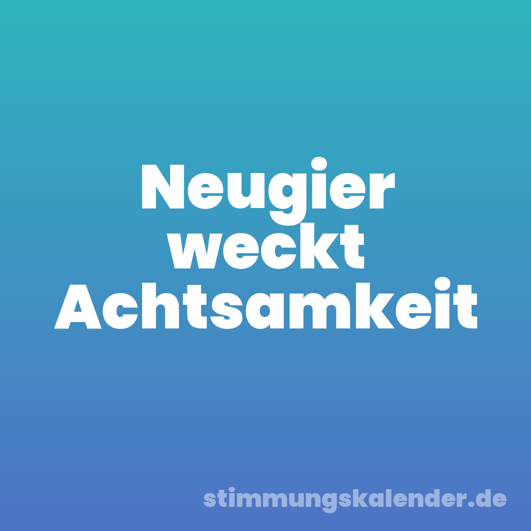Neugier weckt Achtsamkeit