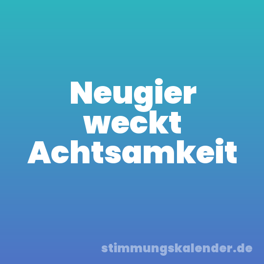 Neugier weckt Achtsamkeit