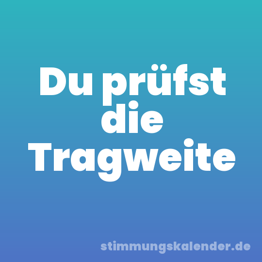Du prüfst die Tragweite