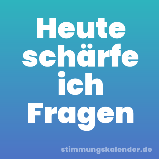 Heute schärfe ich Fragen
