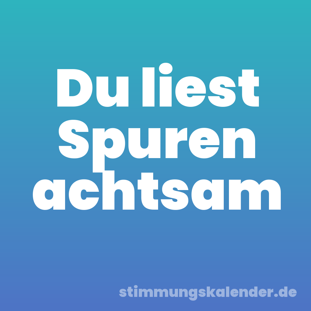 Du liest Spuren achtsam