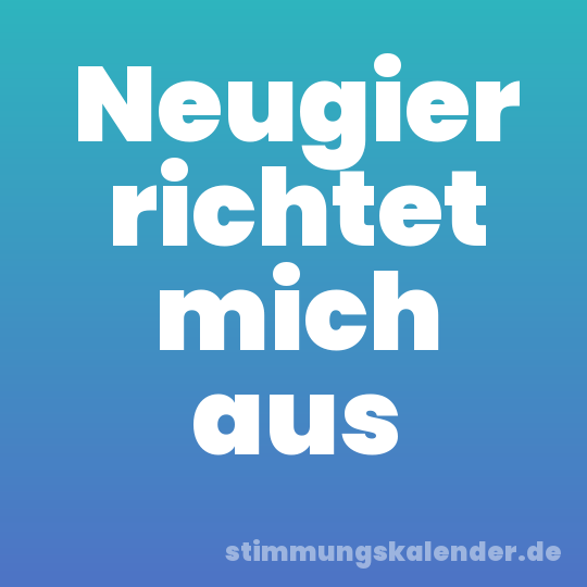 Neugier richtet mich aus