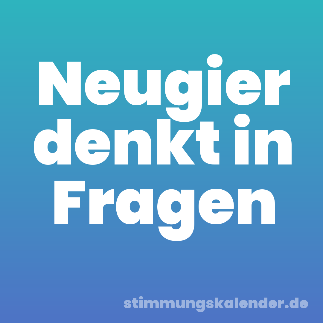 Neugier denkt in Fragen