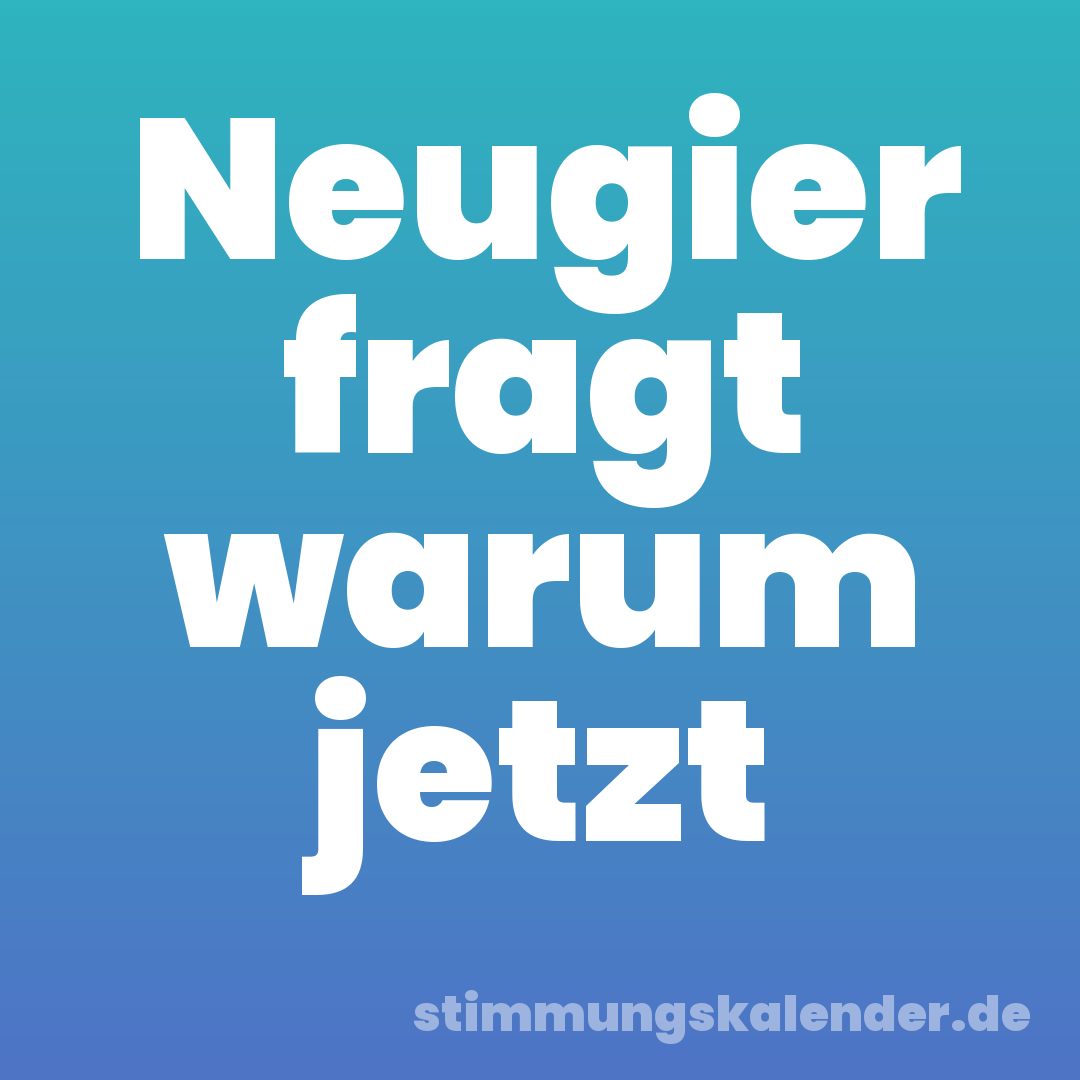 Neugier fragt warum jetzt