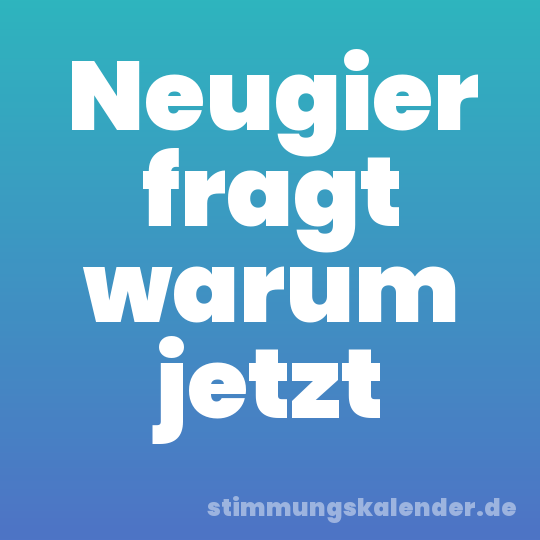 Neugier fragt warum jetzt