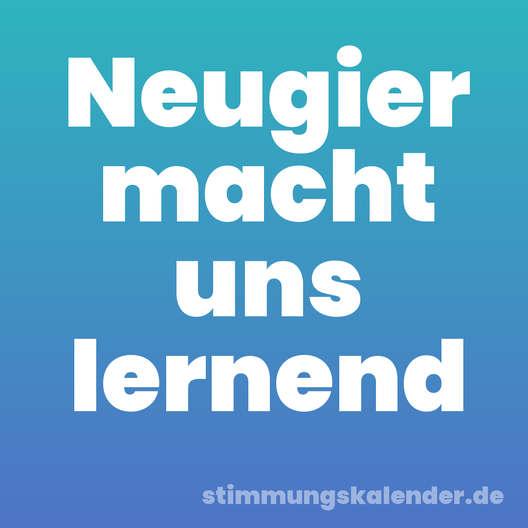 Neugier macht uns lernend