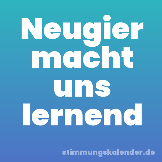Neugier macht uns lernend