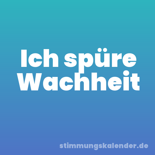 Ich spüre Wachheit