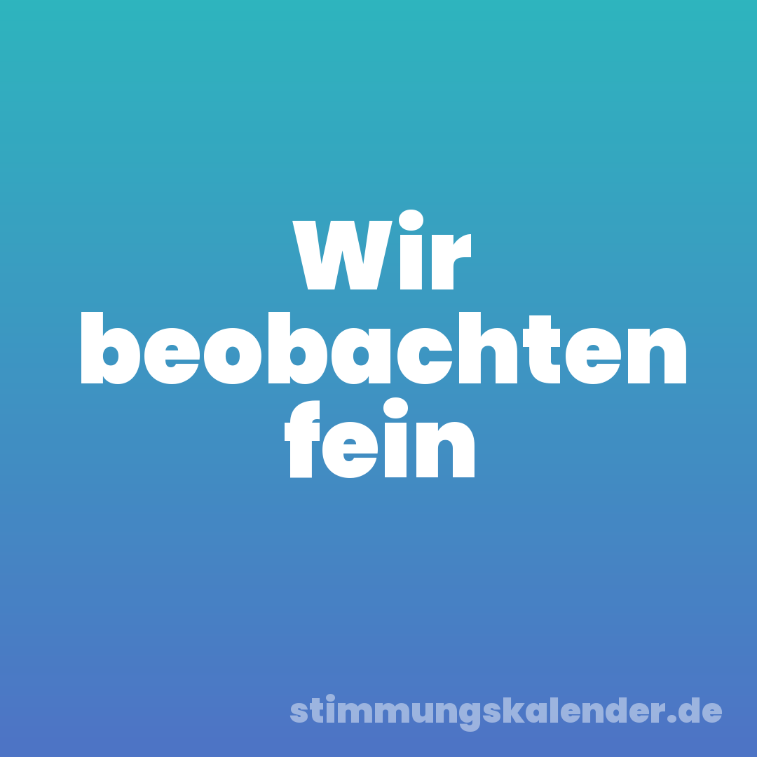 Wir beobachten fein