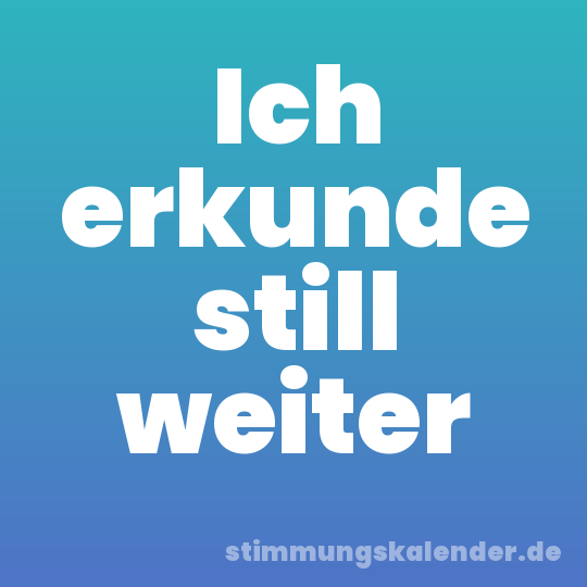 Ich erkunde still weiter
