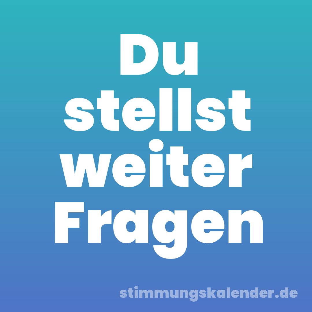 Du stellst weiter Fragen