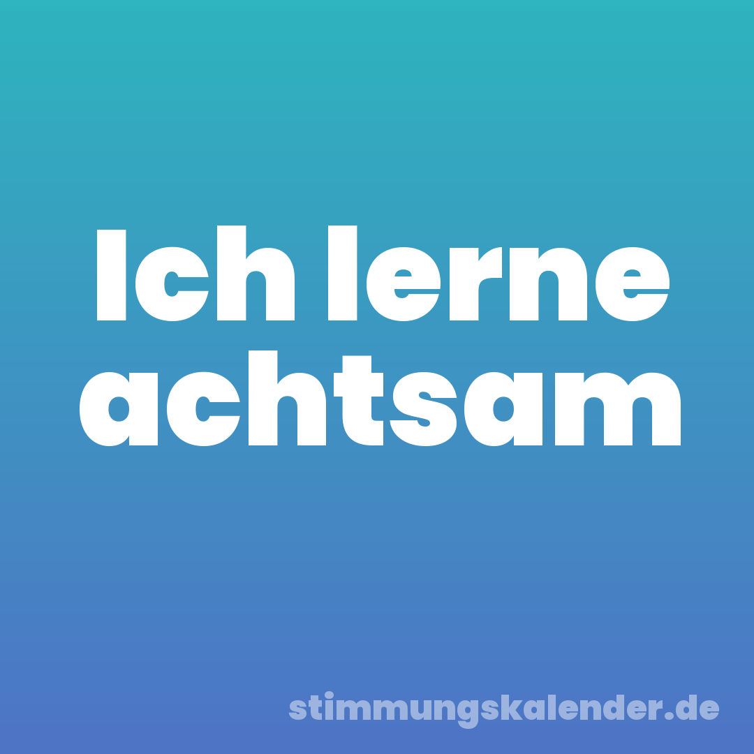 Ich lerne achtsam