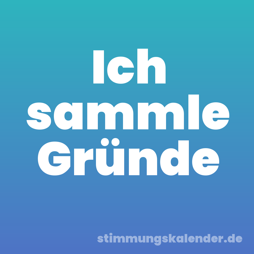 Ich sammle Gründe