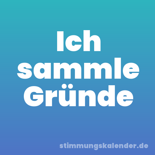 Ich sammle Gründe