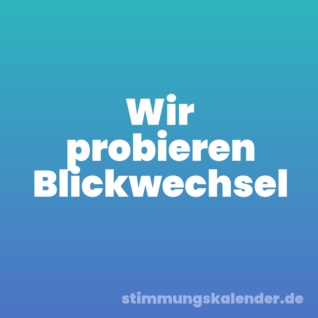 Wir probieren Blickwechsel