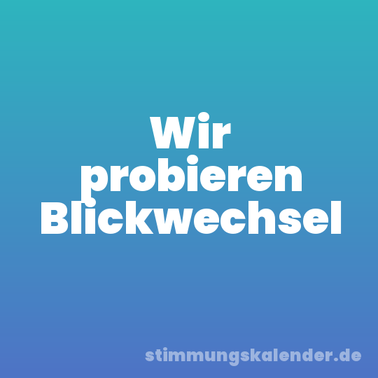 Wir probieren Blickwechsel
