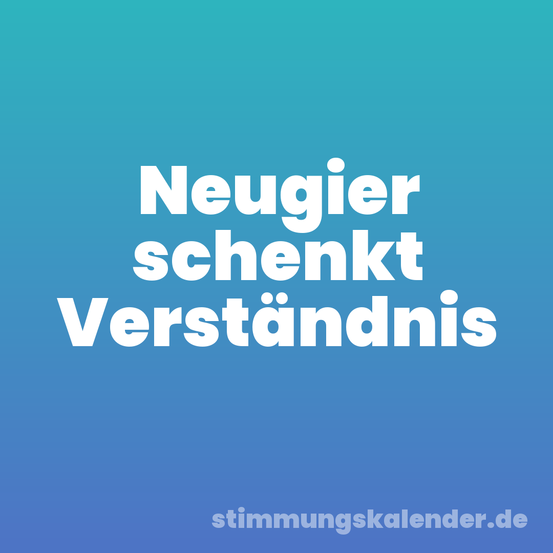 Neugier schenkt Verständnis
