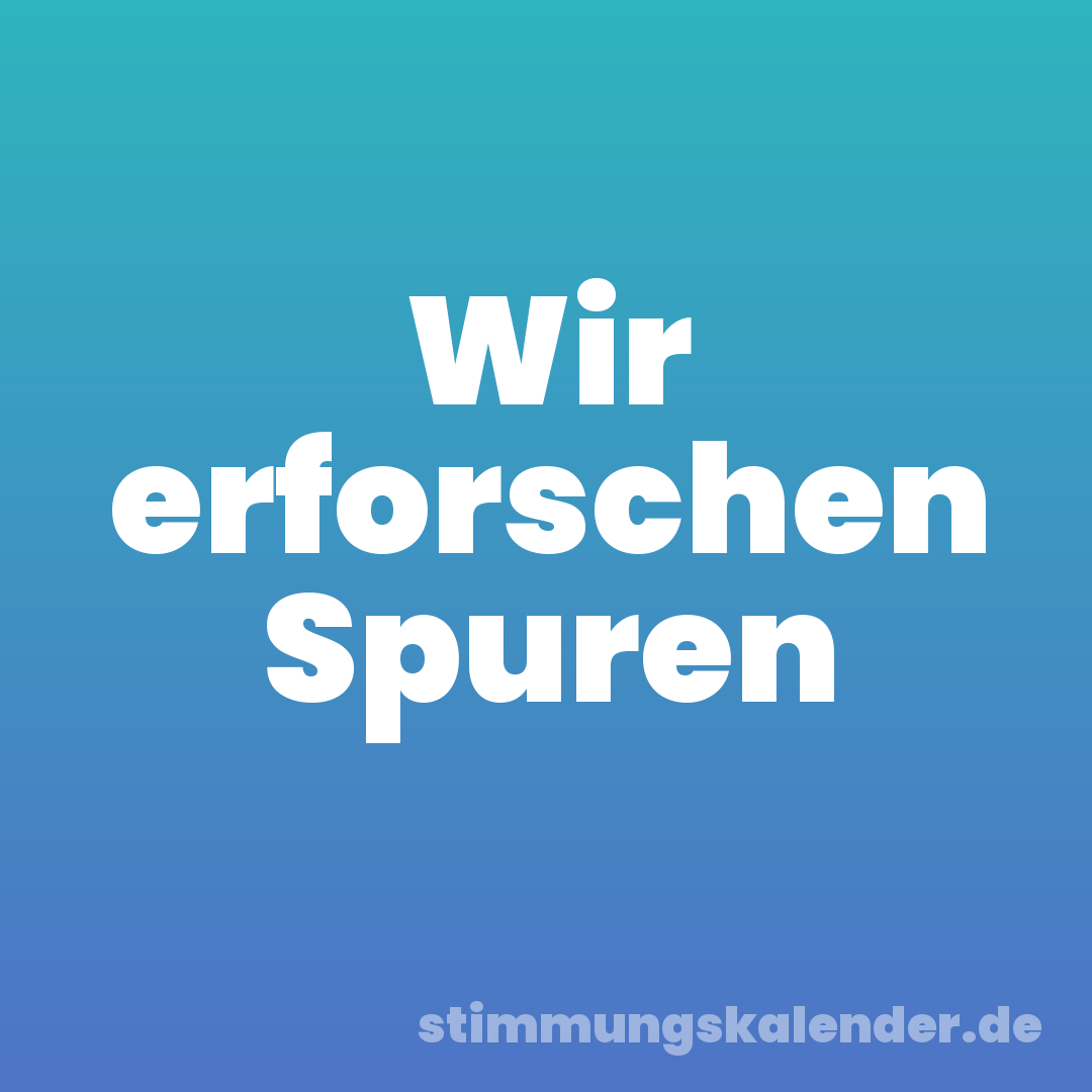 Wir erforschen Spuren