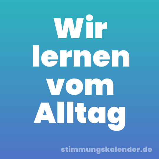 Wir lernen vom Alltag