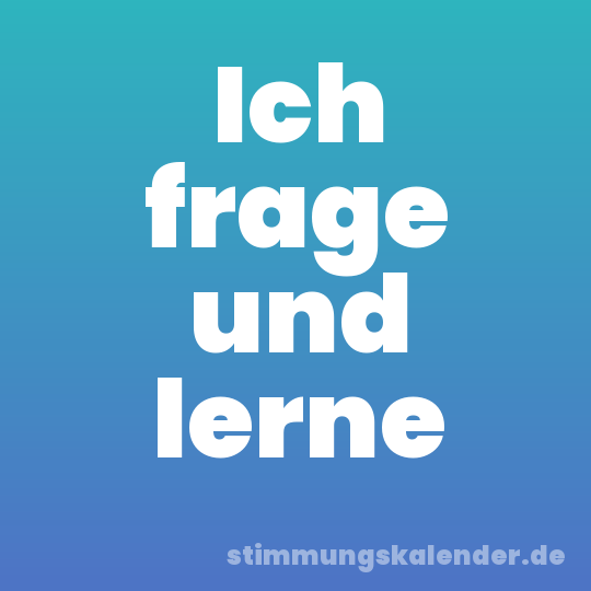 Ich frage und lerne