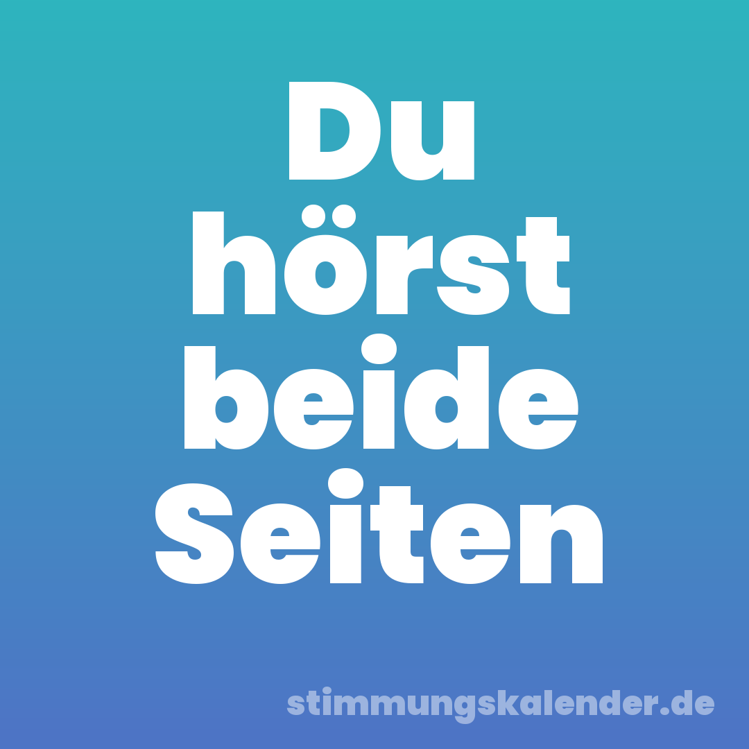 Du hörst beide Seiten