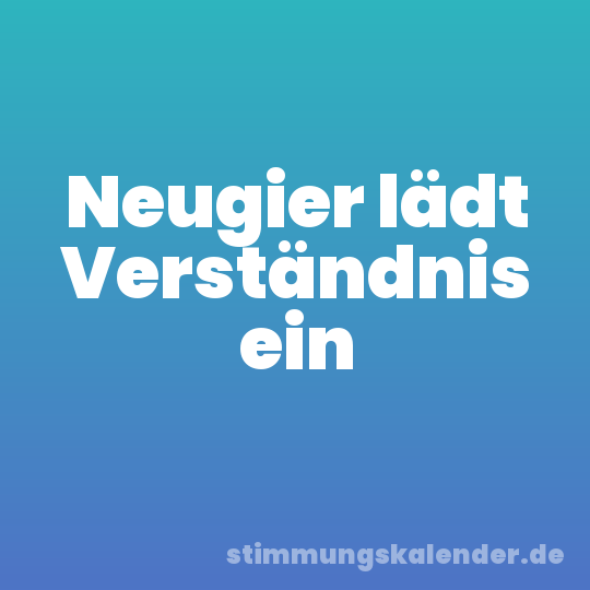 Neugier lädt Verständnis ein