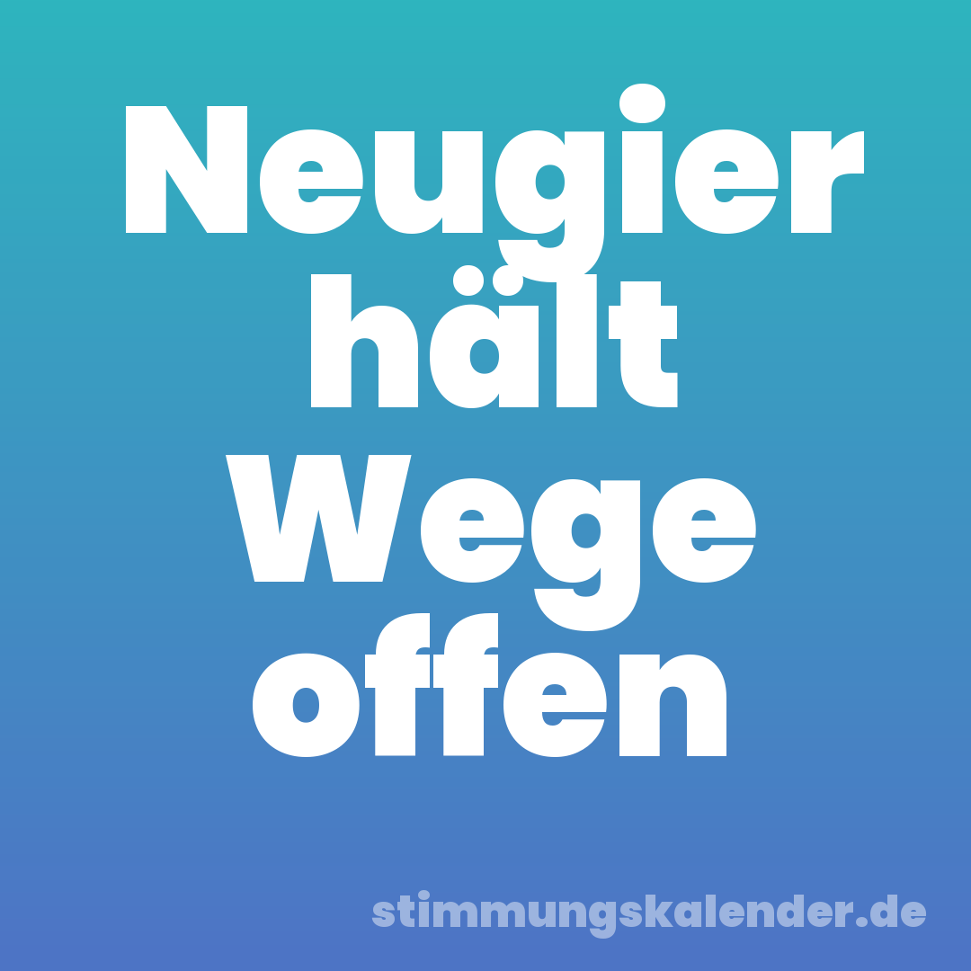 Neugier hält Wege offen