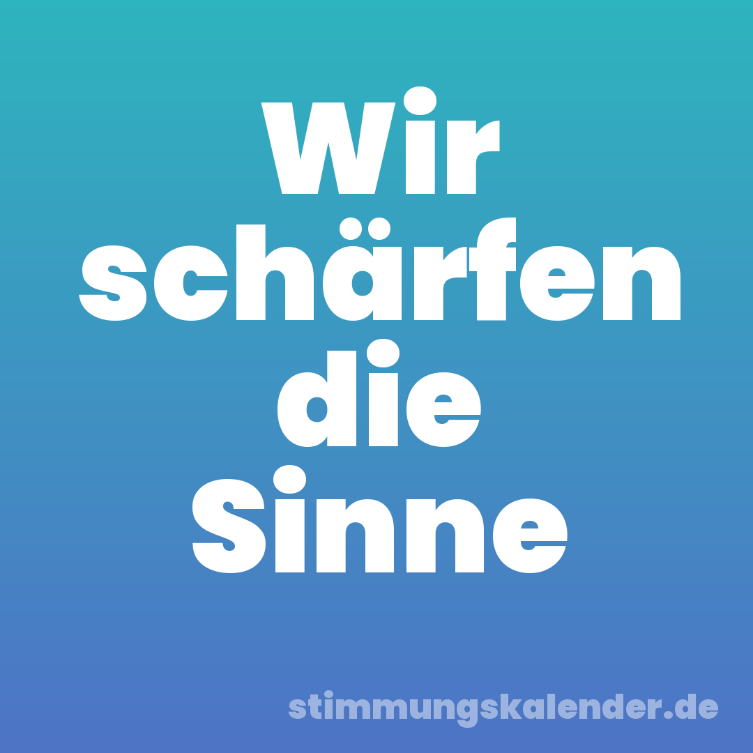 Wir schärfen die Sinne