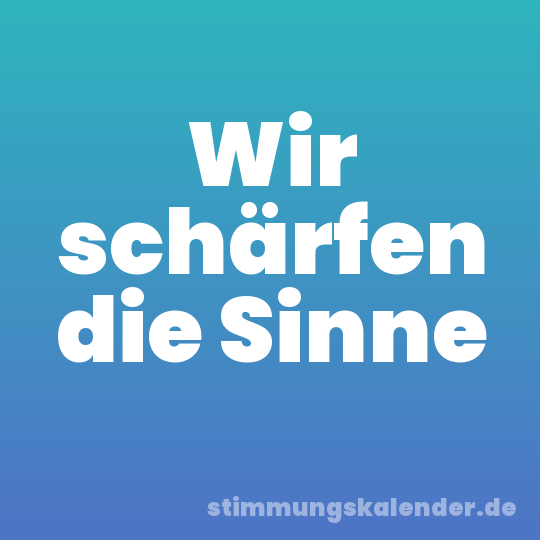 Wir schärfen die Sinne