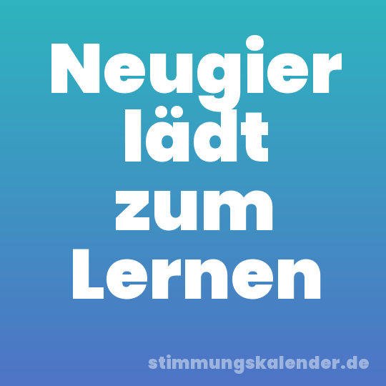 Neugier lädt zum Lernen