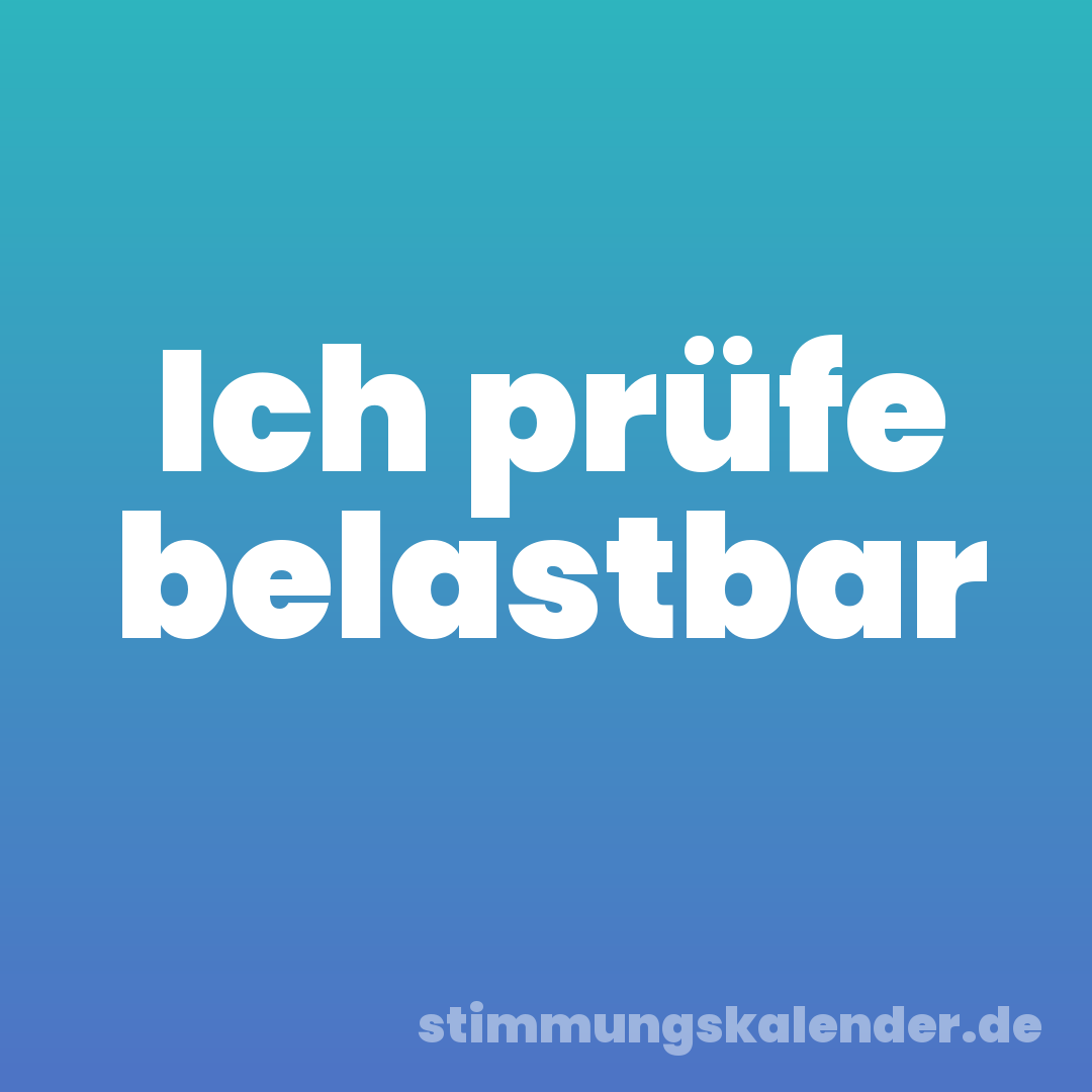 Ich prüfe belastbar