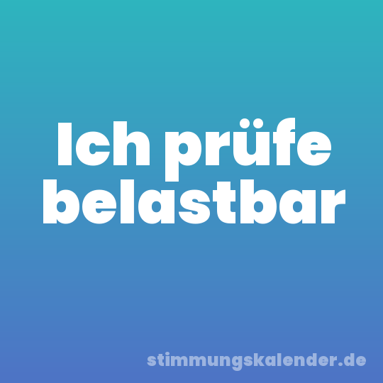 Ich prüfe belastbar