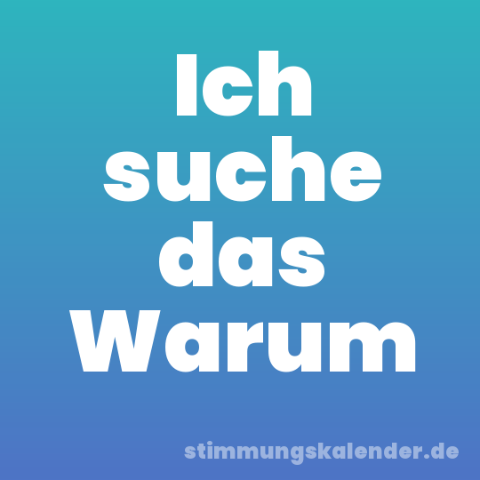 Ich suche das Warum