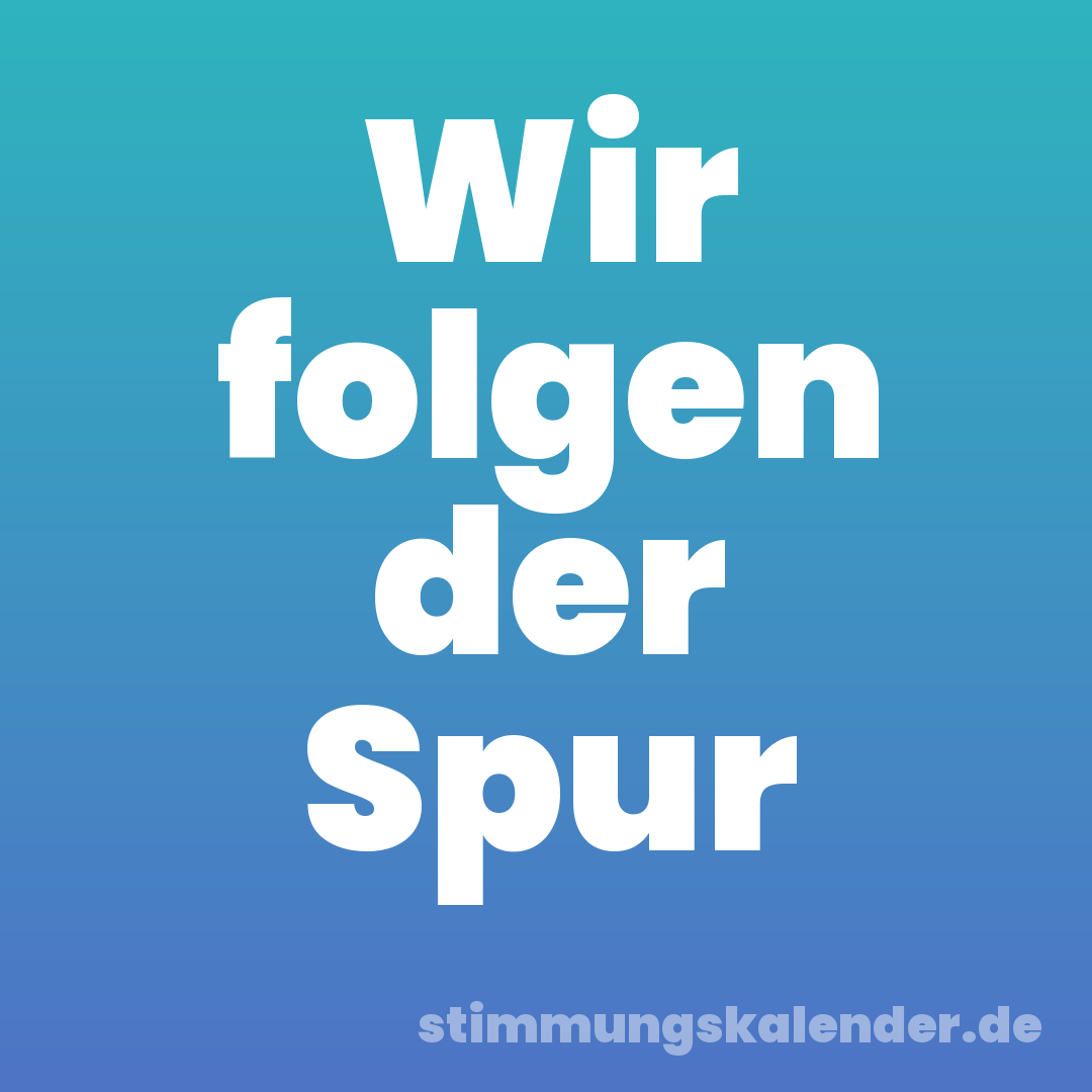 Wir folgen der Spur