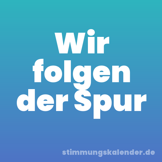 Wir folgen der Spur