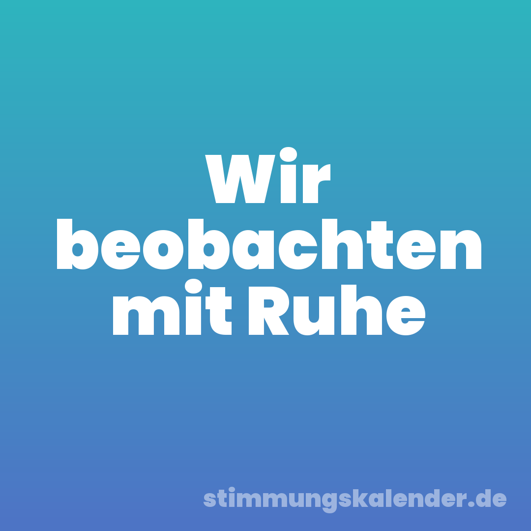 Wir beobachten mit Ruhe