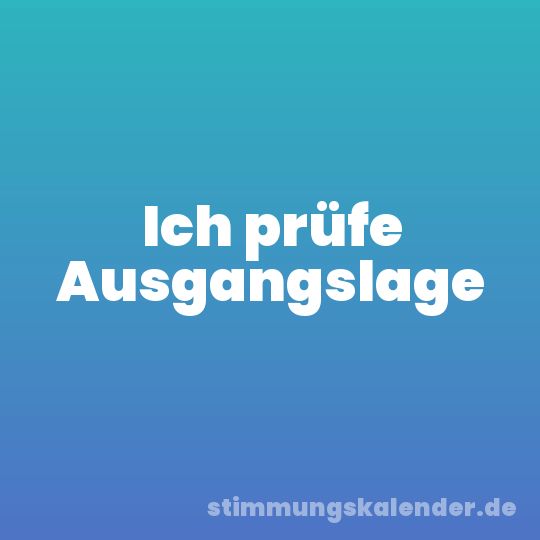 Ich prüfe Ausgangslage